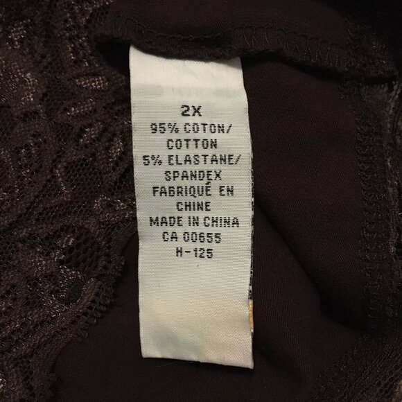 Y2K Brown Cotton Lace Hem and Bust Bodycon Cami - Picture 11 of 15